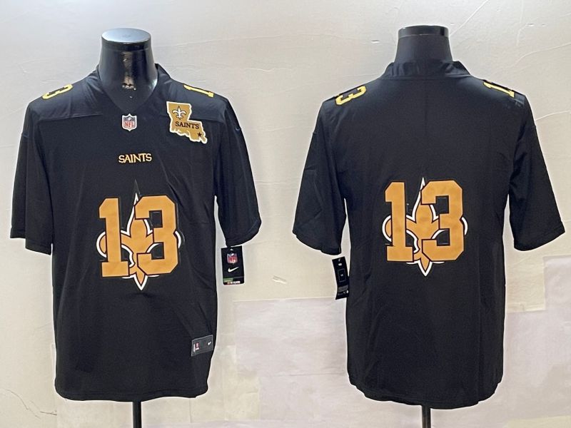 Men New Orleans Saints #13 No Name Black 2024 Nike Limited NFL Jersey style 01022